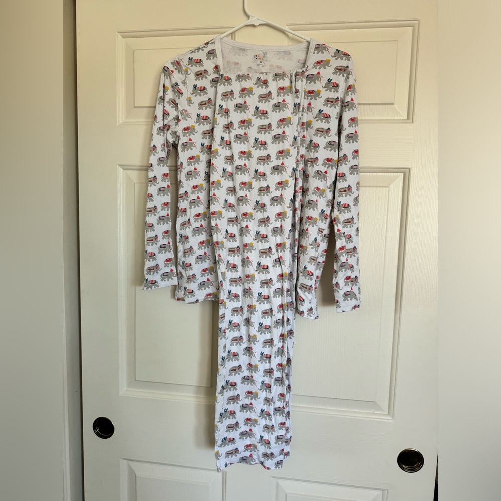 Roller Rabbit White Pajama Set with Elephant Print